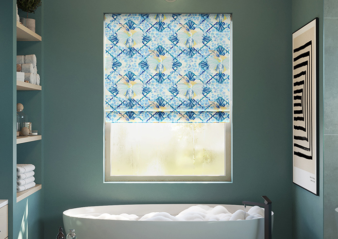 Faded Glamour, China Blue White - Roman Blind - Image 3